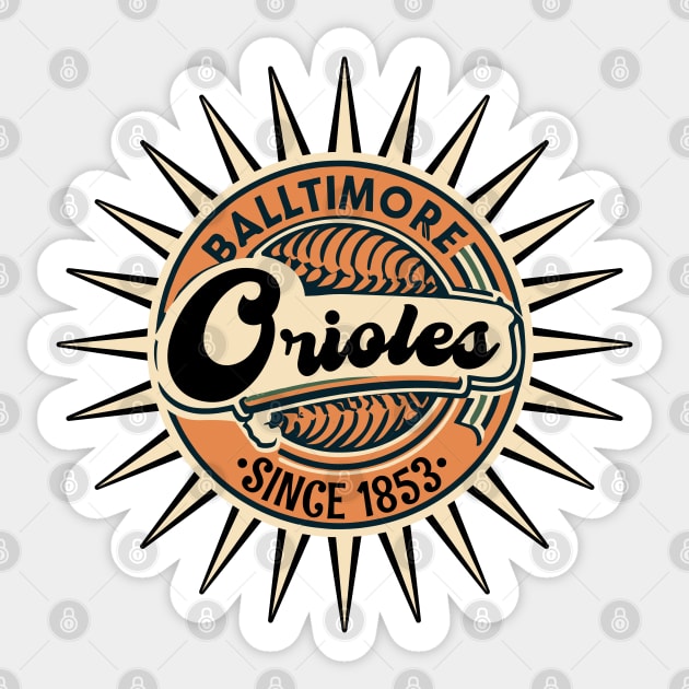 Baltimore Maryland Orioles Baseball Sticker by Tezatoons